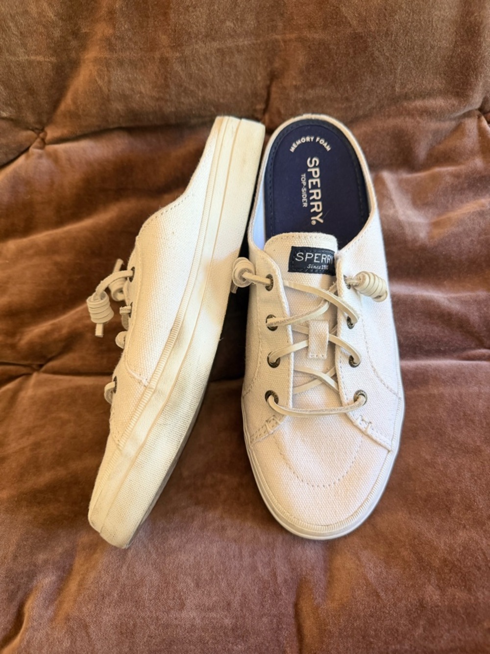 Sperry White Canvas Slip-On Sneakers - Picture 3 of 4